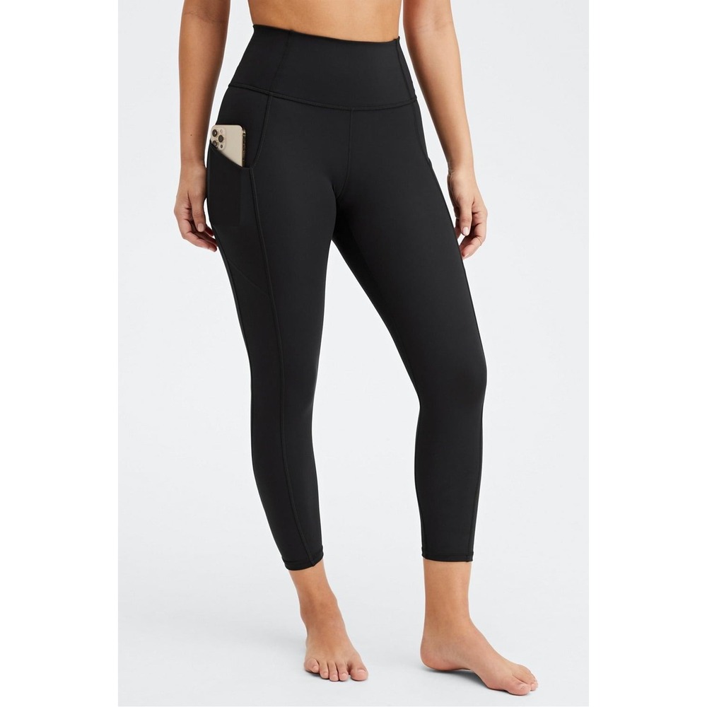 Fabletics Oasis PureLuxe 7/8 Leggings High-Waisted Pockets Black Extra Small